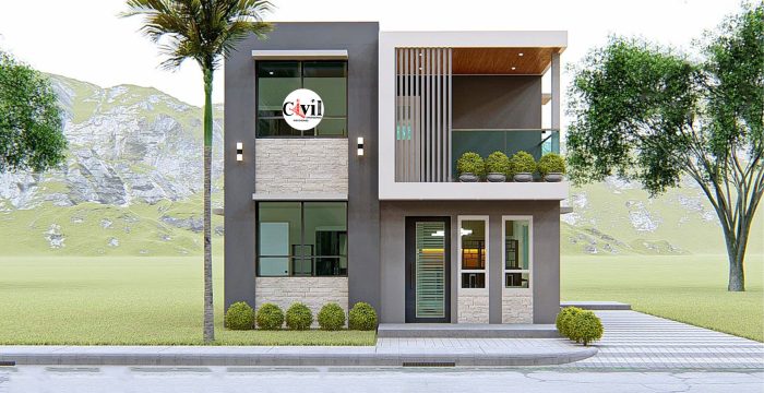 Desain rumah minimalis 2 lantai dan taman