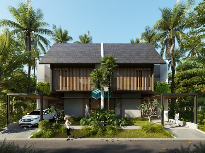 Desain rumah lantai 2 tropical 10x11