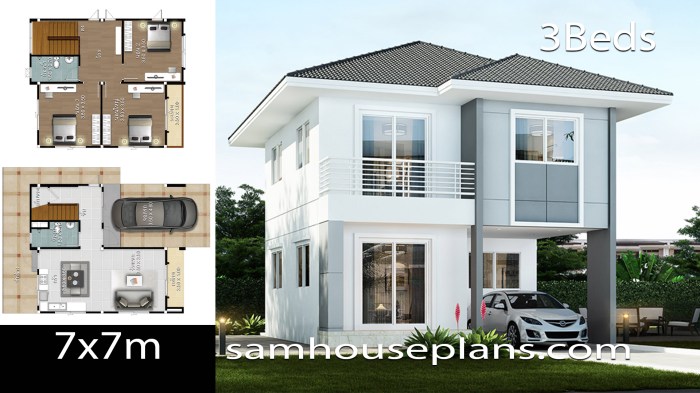 Desain rumah memanjang ke samping 10x7