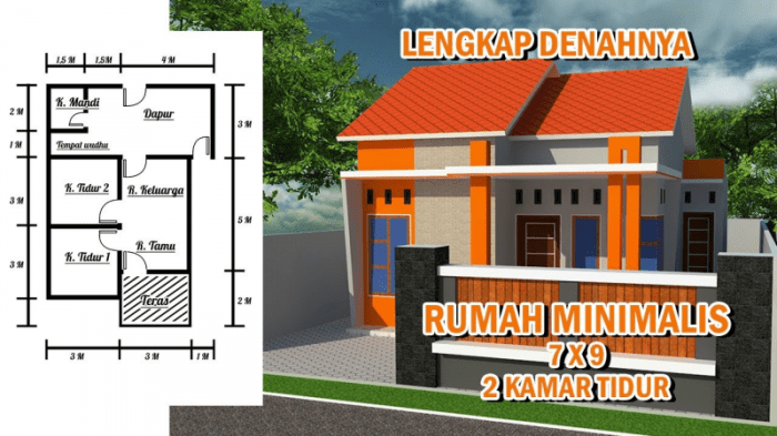 Desain rumah memanjang ke samping 10x7