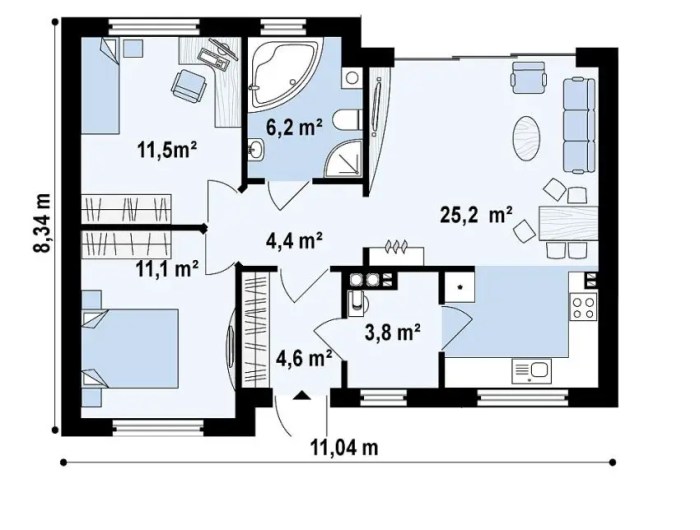 Desain rumah luas tanah 63 meter