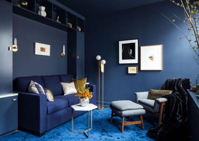 Blaue wandfarbe wohnzimmer